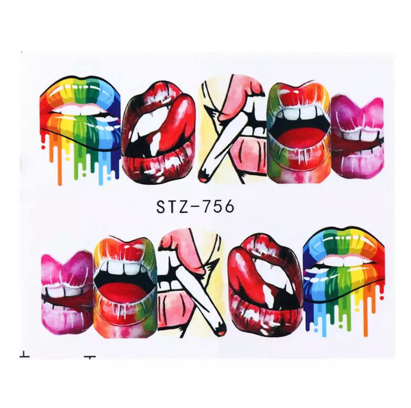 Cool Girl Nail Art Water Slide Stickers