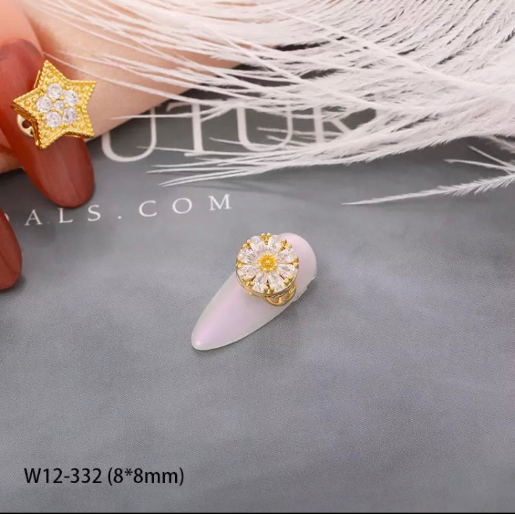 Luxury Spinning Gold plated Nail Charms