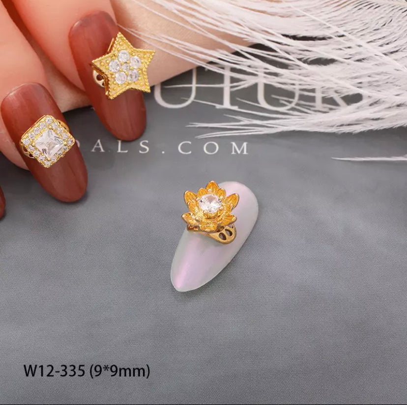 Luxury Spinning Gold plated Nail Charms