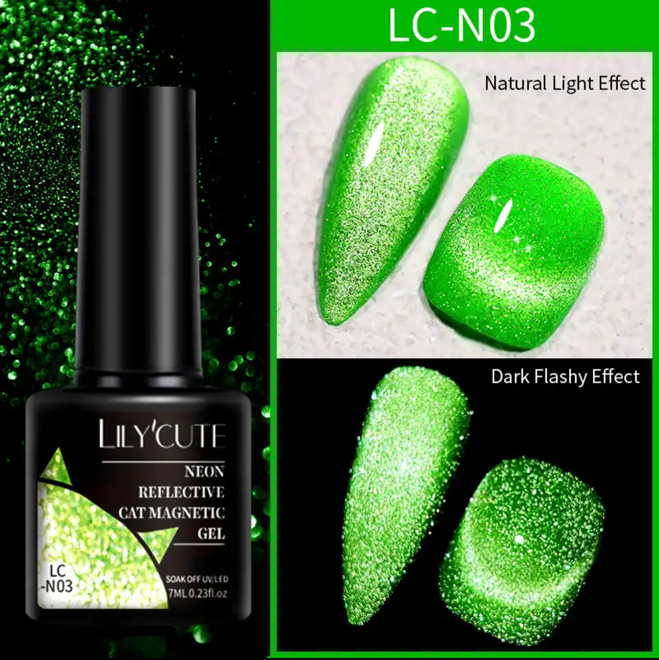 Neon Reflective Cats Eye Magnetic Gel Polish