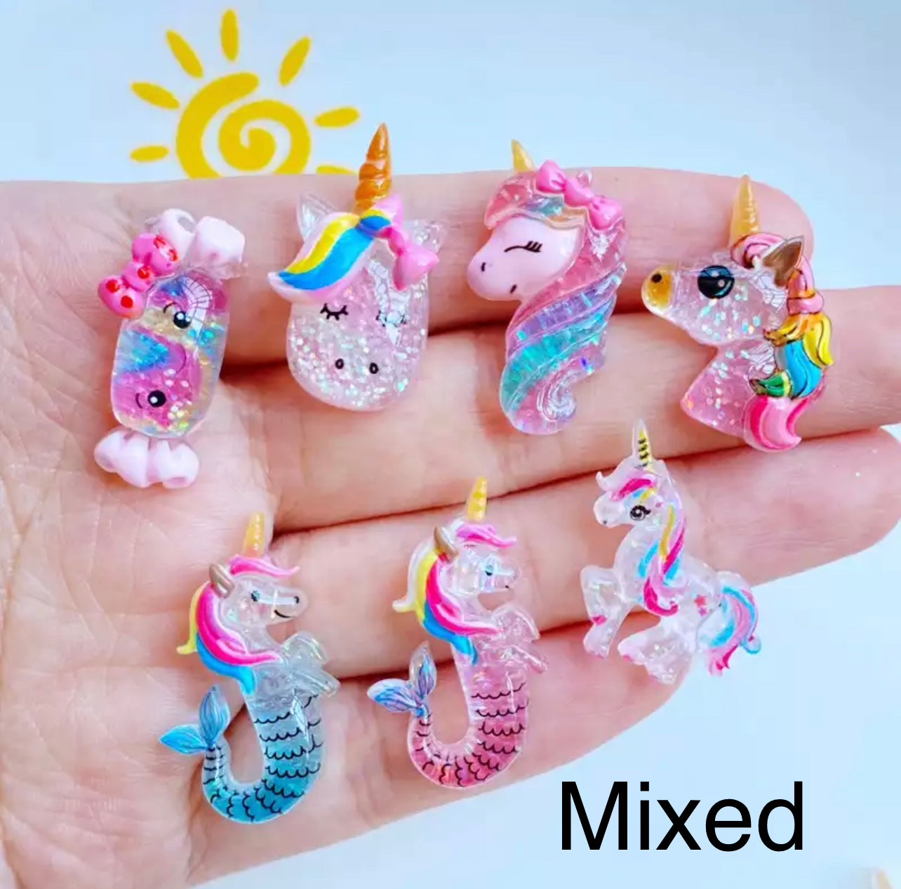 Unicorn Seahorse Kawaii Nail Charms