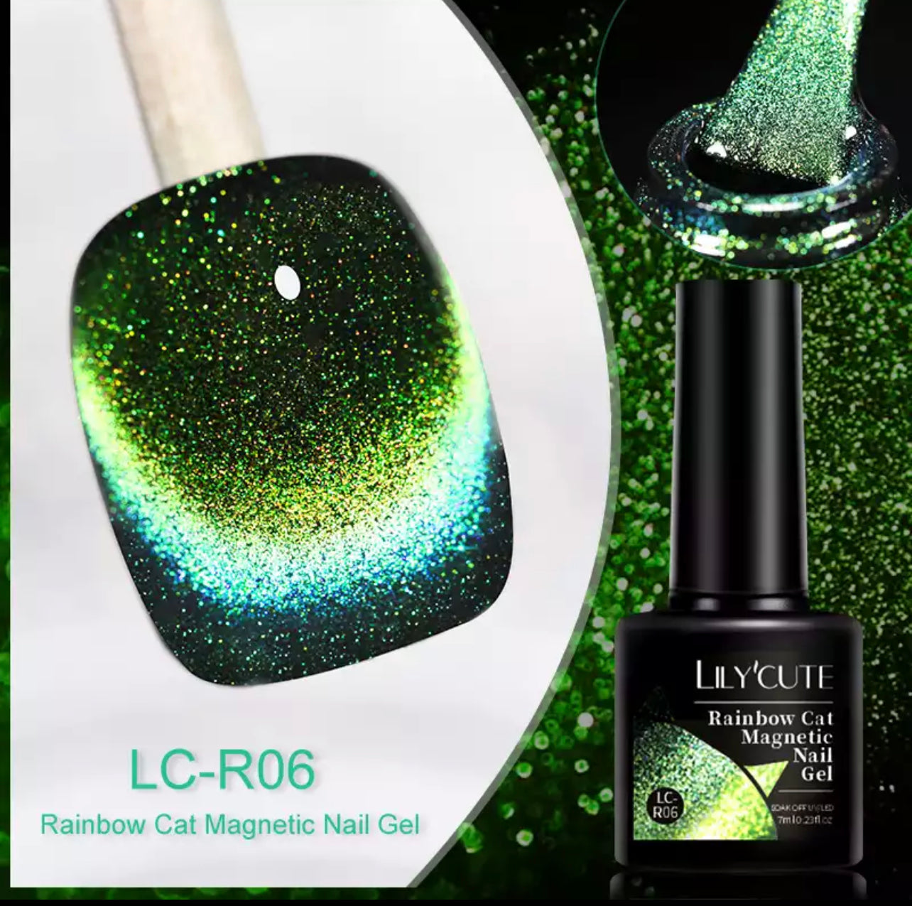 Rainbow Cats Eye Magnetic Gel Polish